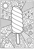 Vorschau - Bildkarten - Eis Ausmalbilder im Pop Art Stil für den Sommer | Kunstunterricht (Grundschule & Kita) - Seite 1