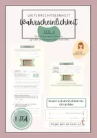 Vorschau - Arbeitsblätter - Wahrscheinlichkeit I Zufallsexperiment I große Wahrscheinlichkeit - Deckblatt