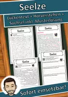 Vorschau - Unterrichtsreihen - Seelze Lückentext mit Wortspeicher Hörverstehen und Suchsel - Deckblatt