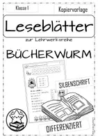 Vorschau - Arbeitsblätter - Bücherwurm orientiert am Lehrwerk LESEBLÄTTER Klasse 1 - Seite 1