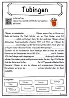 Vorschau - Unterrichtsreihen - Tübingen Lückentext mit Wortspeicher Hörverstehen und Suchsel - Seite 1