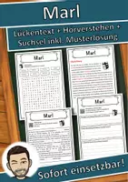 Vorschau - Unterrichtsreihen - Marl Lückentext mit Wortspeicher Hörverstehen und Suchsel - Deckblatt