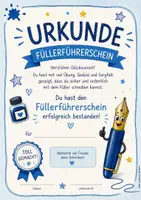 Vorschau - Bildkarten - Füllerführerschein Urkunde Füller Klasse 1 2 - Seite 1
