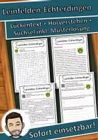 Vorschau - Unterrichtsreihen - Leinfelden-Echterdingen Lückentext mit Wortspeicher Hörverstehen und Suchsel - Deckblatt