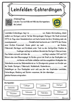 Vorschau - Unterrichtsreihen - Leinfelden-Echterdingen Lückentext mit Wortspeicher Hörverstehen und Suchsel - Seite 1
