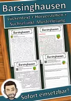 Vorschau - Unterrichtsreihen - Barsinghausen Lückentext mit Wortspeicher Hörverstehen und Suchsel - Deckblatt