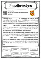 Vorschau - Unterrichtsreihen - Zweibrücken Lückentext mit Wortspeicher Hörverstehen und Suchsel - Seite 1