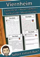 Vorschau - Unterrichtsreihen - Viernheim Lückentext mit Wortspeicher Hörverstehen und Suchsel - Deckblatt