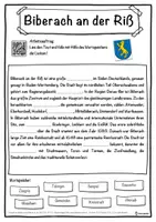 Vorschau - Unterrichtsreihen - Biberach an der Riß Lückentext mit Wortspeicher Hörverstehen und Suchsel - Seite 1