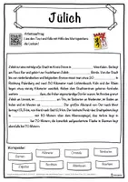 Vorschau - Unterrichtsreihen - Jülich Lückentext mit Wortspeicher Hörverstehen und Suchsel - Seite 1