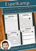 Vorschau - Unterrichtsreihen - Espelkamp Lückentext mit Wortspeicher Hörverstehen und Suchsel - Deckblatt