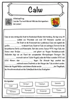 Vorschau - Unterrichtsreihen - Calw Lückentext mit Wortspeicher Hörverstehen und Suchsel - Seite 1