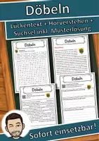 Vorschau - Unterrichtsreihen - Döbeln Lückentext mit Wortspeicher Hörverstehen und Suchsel - Deckblatt