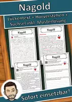 Vorschau - Unterrichtsreihen - Nagold Lückentext mit Wortspeicher Hörverstehen und Suchsel - Deckblatt