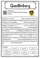 Vorschau - Unterrichtsreihen - Quedlinburg Lückentext mit Wortspeicher Hörverstehen und Suchsel - Seite 1