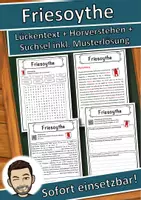 Vorschau - Unterrichtsreihen - Friesoythe Lückentext mit Wortspeicher Hörverstehen und Suchsel - Deckblatt