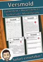 Vorschau - Unterrichtsreihen - Versmold Lückentext mit Wortspeicher Hörverstehen und Suchsel - Deckblatt