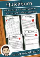 Vorschau - Unterrichtsreihen - Quickborn Lückentext mit Wortspeicher Hörverstehen und Suchsel - Deckblatt
