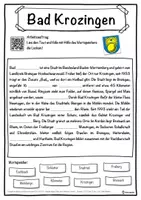 Vorschau - Unterrichtsreihen - Bad Krozingen Lückentext mit Wortspeicher Hörverstehen und Suchsel - Seite 1