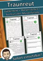 Vorschau - Unterrichtsreihen - Traunreut Lückentext mit Wortspeicher Hörverstehen und Suchsel - Deckblatt