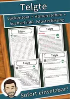 Vorschau - Unterrichtsreihen - Telgte Lückentext mit Wortspeicher Hörverstehen und Suchsel - Deckblatt