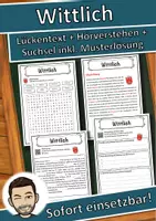 Vorschau - Unterrichtsreihen - Wittlich Lückentext mit Wortspeicher Hörverstehen und Suchsel - Deckblatt