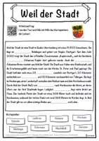 Vorschau - Unterrichtsreihen - Weil der Stadt Lückentext mit Wortspeicher Hörverstehen und Suchsel - Seite 1