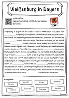 Vorschau - Unterrichtsreihen - Weißenburg in Bayern Lückentext mit Wortspeicher Hörverstehen und Suchsel - Seite 1