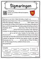 Vorschau - Unterrichtsreihen - Sigmaringen Lückentext mit Wortspeicher Hörverstehen und Suchsel - Seite 1