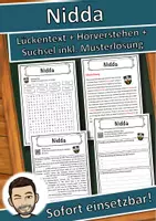 Vorschau - Unterrichtsreihen - Nidda Lückentext mit Wortspeicher Hörverstehen und Suchsel - Deckblatt