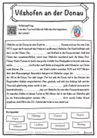Vorschau - Unterrichtsreihen - Vilshofen an der Donau Lückentext mit Wortspeicher Hörverstehen und Suchsel - Seite 1