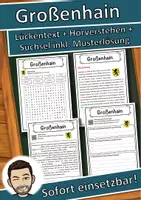 Vorschau - Unterrichtsreihen - Großenhain Lückentext mit Wortspeicher Hörverstehen und Suchsel - Deckblatt