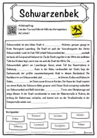 Vorschau - Unterrichtsreihen - Schwarzenbek Lückentext mit Wortspeicher Hörverstehen und Suchsel - Seite 1