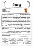Vorschau - Unterrichtsreihen - Sinzig Lückentext mit Wortspeicher Hörverstehen und Suchsel - Seite 1