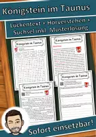 Vorschau - Unterrichtsreihen - Königstein im Taunus Lückentext mit Wortspeicher Hörverstehen und Suchsel - Deckblatt