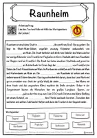 Vorschau - Unterrichtsreihen - Raunheim Lückentext mit Wortspeicher Hörverstehen und Suchsel - Seite 1