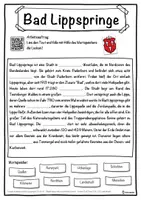 Vorschau - Unterrichtsreihen - Bad Lippspringe Lückentext mit Wortspeicher Hörverstehen und Suchsel - Seite 1