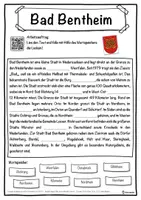 Vorschau - Unterrichtsreihen - Bad Bentheim Lückentext mit Wortspeicher Hörverstehen und Suchsel - Seite 1
