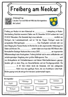 Vorschau - Unterrichtsreihen - Freiberg am Neckar Lückentext mit Wortspeicher Hörverstehen und Suchsel - Seite 1