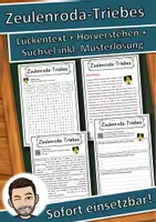 Vorschau - Unterrichtsreihen - Zeulenroda-Triebes Lückentext mit Wortspeicher Hörverstehen und Suchsel - Deckblatt