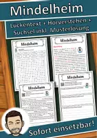 Vorschau - Unterrichtsreihen - Mindelheim Lückentext mit Wortspeicher Hörverstehen und Suchsel - Deckblatt