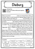 Vorschau - Unterrichtsreihen - Dieburg Lückentext mit Wortspeicher Hörverstehen und Suchsel - Seite 1