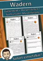 Vorschau - Unterrichtsreihen - Wadern Lückentext mit Wortspeicher Hörverstehen und Suchsel - Deckblatt