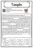 Vorschau - Unterrichtsreihen - Templin Lückentext mit Wortspeicher Hörverstehen und Suchsel - Seite 1
