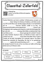 Vorschau - Unterrichtsreihen - Clausthal-Zellerfeld Lückentext mit Wortspeicher Hörverstehen und Suchsel - Seite 1