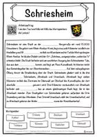 Vorschau - Unterrichtsreihen - Schriesheim Lückentext mit Wortspeicher Hörverstehen und Suchsel - Seite 1
