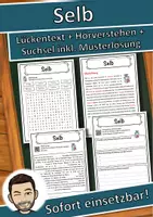 Vorschau - Unterrichtsreihen - Selb Lückentext mit Wortspeicher Hörverstehen und Suchsel - Deckblatt