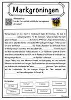 Vorschau - Unterrichtsreihen - Markgröningen Lückentext mit Wortspeicher Hörverstehen und Suchsel - Seite 1