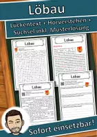 Vorschau - Unterrichtsreihen - Löbau Lückentext mit Wortspeicher Hörverstehen und Suchsel - Deckblatt