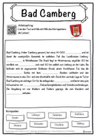 Vorschau - Unterrichtsreihen - Bad Camberg Lückentext mit Wortspeicher Hörverstehen und Suchsel - Seite 1